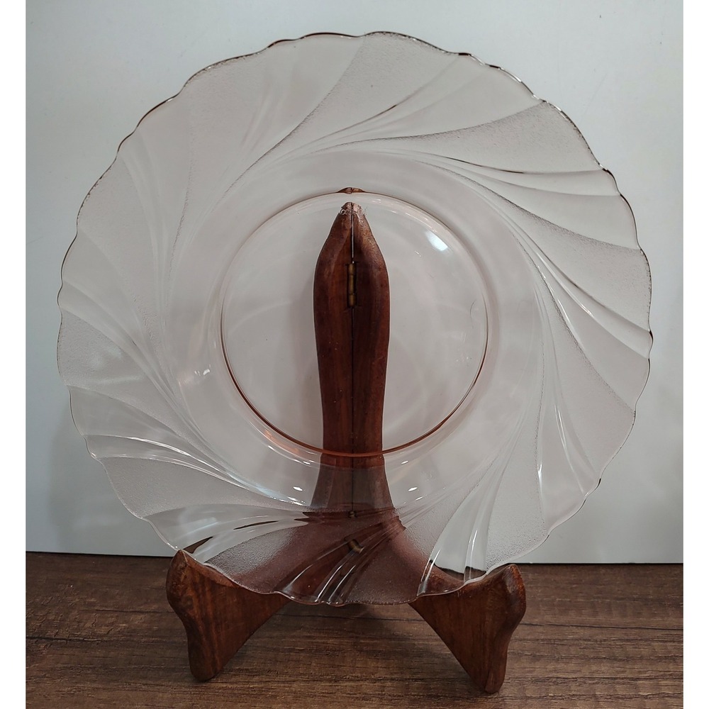 Set Of 4 Pink  Swirl Vereco Soup Salad Bowls Made In France 8.5"